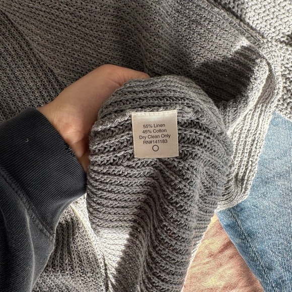 Crippen Women's Gray Linen Cotton Knit Open Front Cardigan Size XS/S - Picture 3 of 4